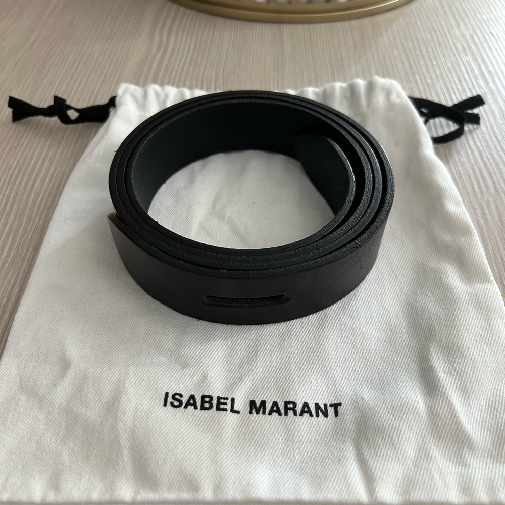 Isabel Marant Black Leather Wrap Belt